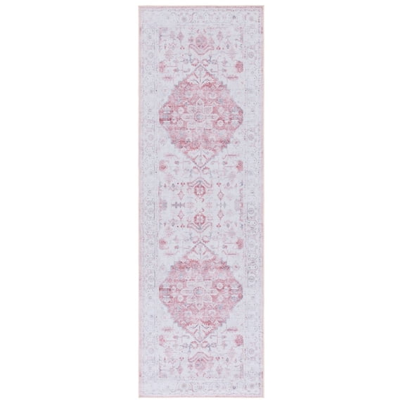 SAFAVIEH Tucson Roslyn Traditional Machine Washable Runner, 2'6" x 8', Beige/Rust