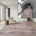 thumbnail image 1 of SAFAVIEH Tucson Sally Traditional Machine Washable Area Rug, 6' x 9', Pink/Beige, 1 of 15