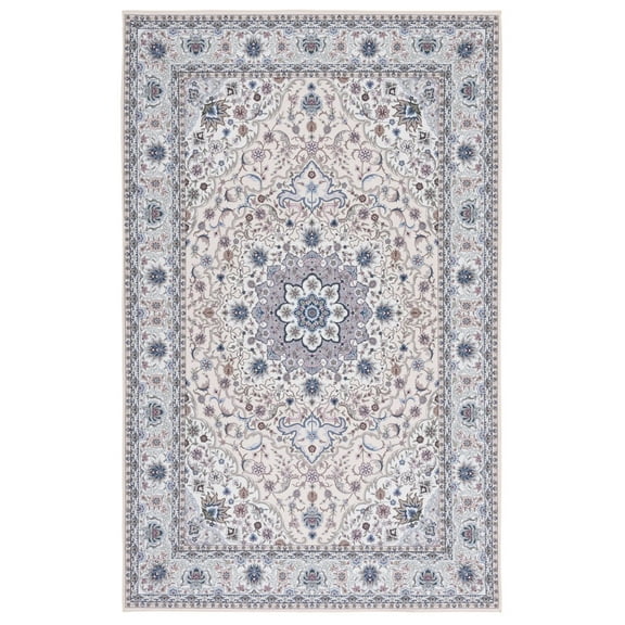 SAFAVIEH Tucson Stuart Traditional Machine Washable Area Rug, 5' x 8', Beige/Green