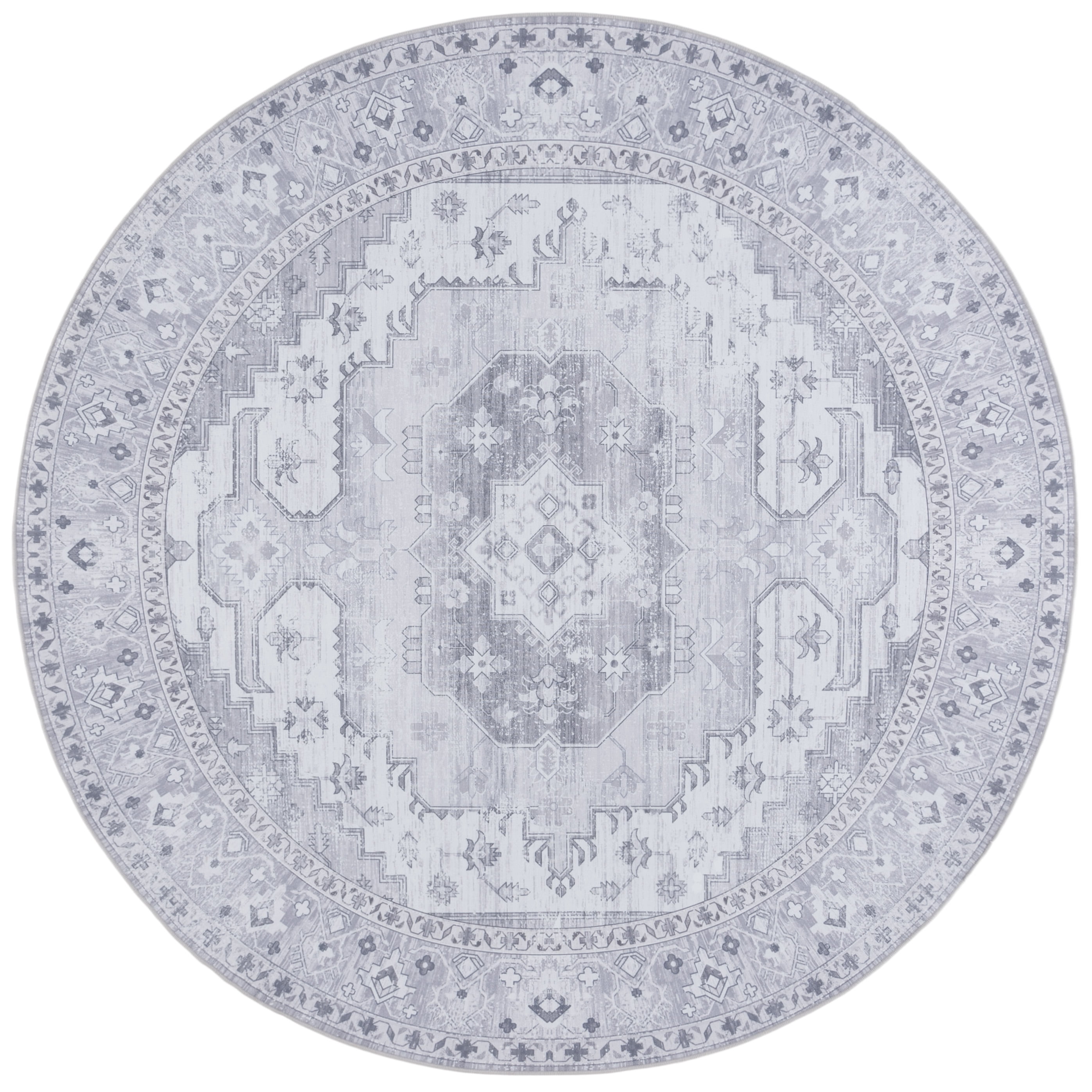 Tanja Rug Collection SAFAVIEH Tucson Tanja Oriental Machine Washable Area Rug, Light Gray, 6 ...