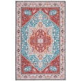 thumbnail image 1 of SAFAVIEH Tucson Willoughby Traditional Machine Washable Area Rug, 6' x 9', Aqua/Rust, 1 of 9