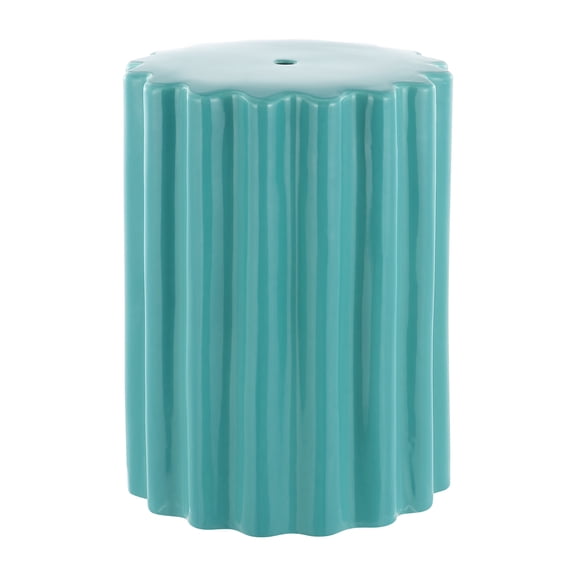 SAFAVIEH Tulett 18" Modern Solid Ceramic Garden Stool, Robins Egg Blue