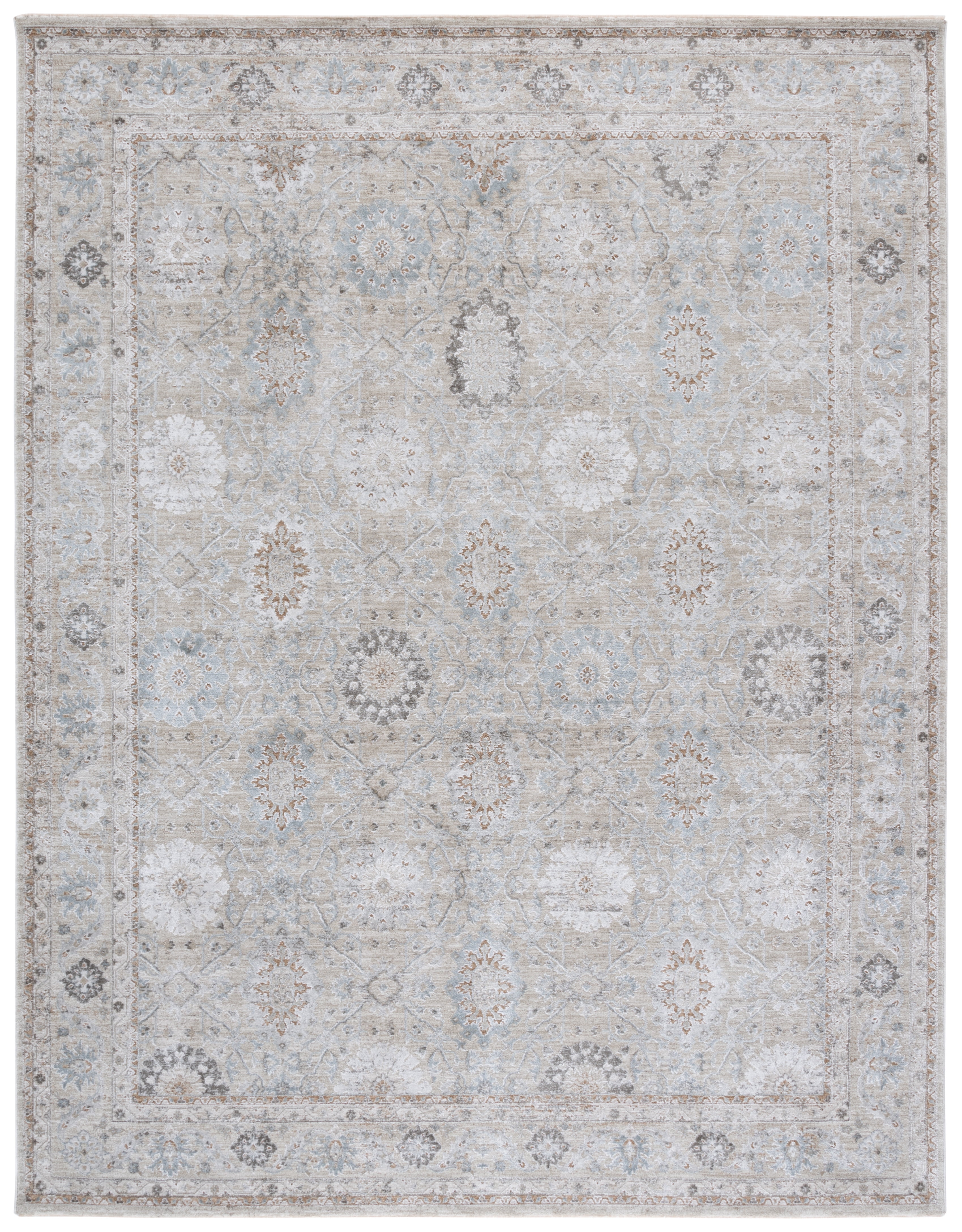 SAFAVIEH Tulip Caelan Oriental Area Rug, Grey/Beige, 9' x 12'