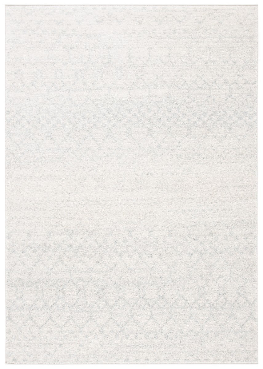 Ivory and Light Grey 4' x 6' Hand-knotted Synthetic Area Rug