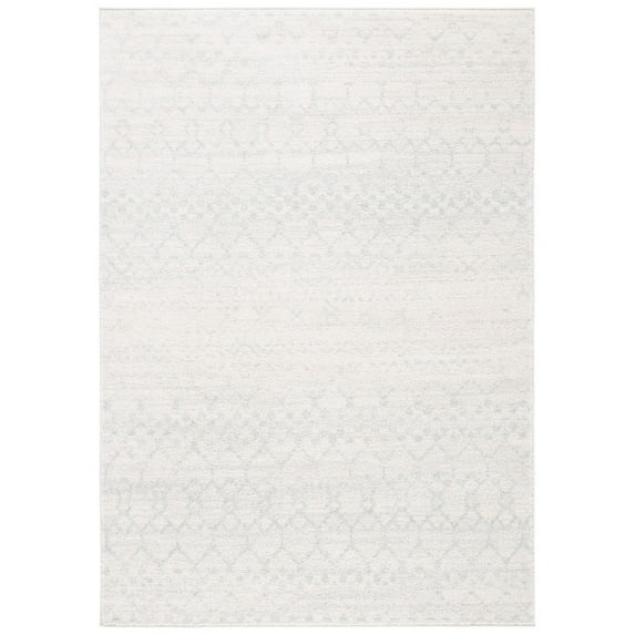 SAFAVIEH Tulum Adair Distressed Geometric Area Rug, 6' x 9', Ivory/Light Grey
