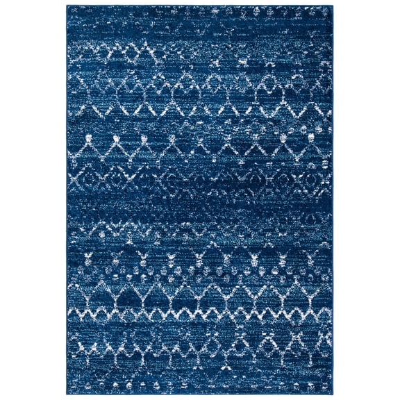 SAFAVIEH Tulum Adair Distressed Geometric Area Rug, Blue/Ivory, 3' x 5'