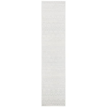 SAFAVIEH Tulum Adair Distressed Geometric Runner, 2' x 9', Ivory/Light Grey