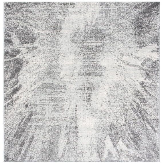 SAFAVIEH Tulum Aleah Abstract Area Rug, 6'7" x 6'7" Square, Ivory/Grey