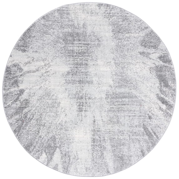 SAFAVIEH Tulum Aleah Abstract Area Rug, 8' x 8' Round, Ivory/Grey