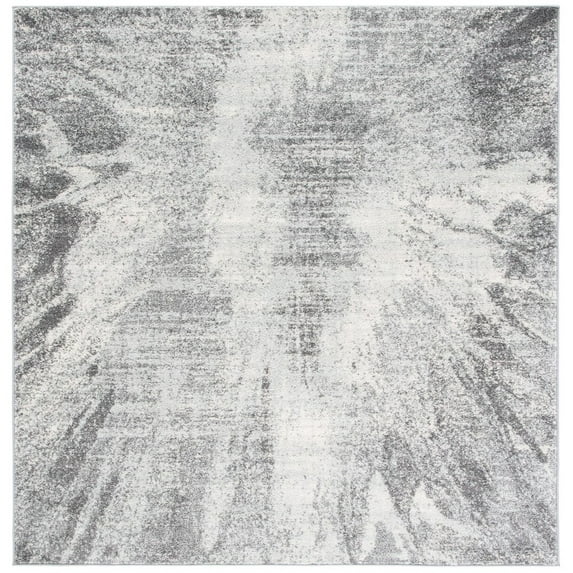 SAFAVIEH Tulum Aleah Abstract Area Rug, 8' x 8' Square, Ivory/Grey