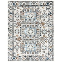 SAFAVIEH Tulum Amadine Oriental Area Rug, Ivory Grey/Blue Rust, 8' x 10'