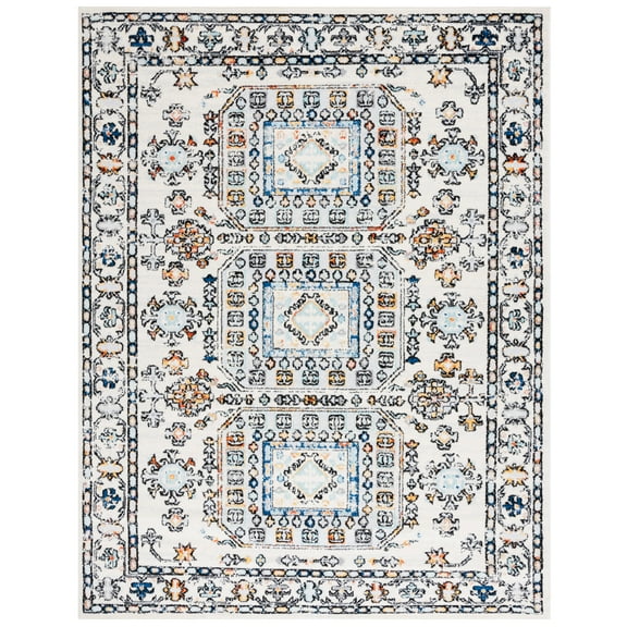 SAFAVIEH Tulum Amadine Oriental Area Rug, Ivory Grey/Blue Rust, 8' x 10'