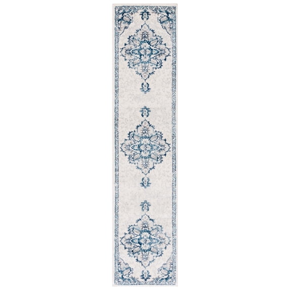 SAFAVIEH Tulum Apache Abstract Runner, 2' x 9', Ivory/Blue