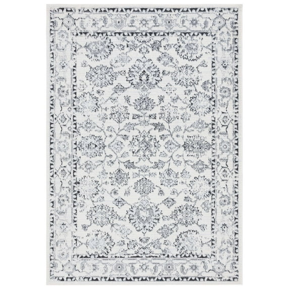 SAFAVIEH Tulum Bevis Oriental Area Rug, Ivory Grey/Charcoal, 4'5" x 6'5"