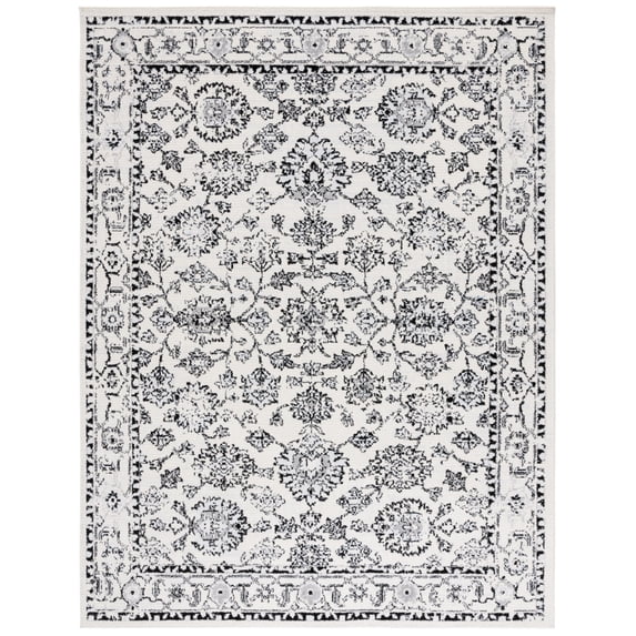 SAFAVIEH Tulum Bevis Oriental Area Rug, Ivory Grey/Charcoal, 9' x 12'