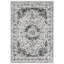 SAFAVIEH Tulum Braganza Medallion Area Rug, Ivory/Black, 10' x 13'