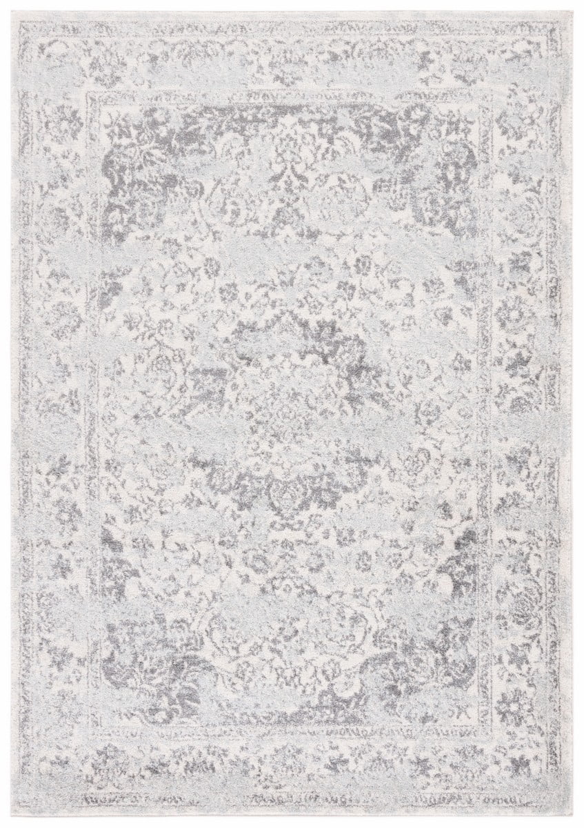 SAFAVIEH Tulum Braganza Traditional Area Rug, 4' x 6', Ivory/Grey