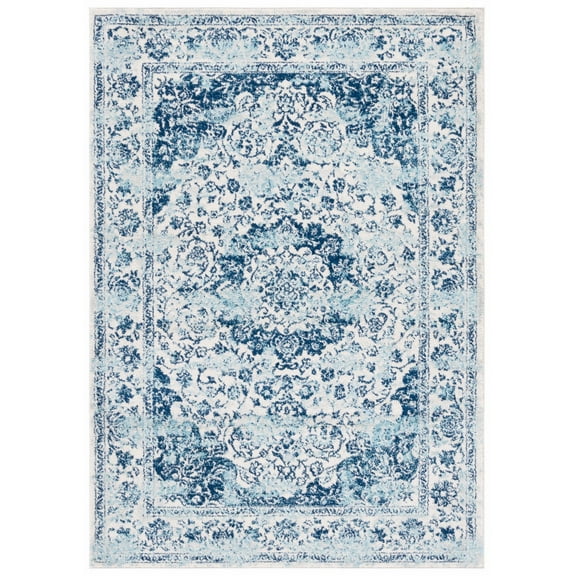 SAFAVIEH Tulum Braganza Traditional Area Rug, 9' x 12', Ivory/Blue
