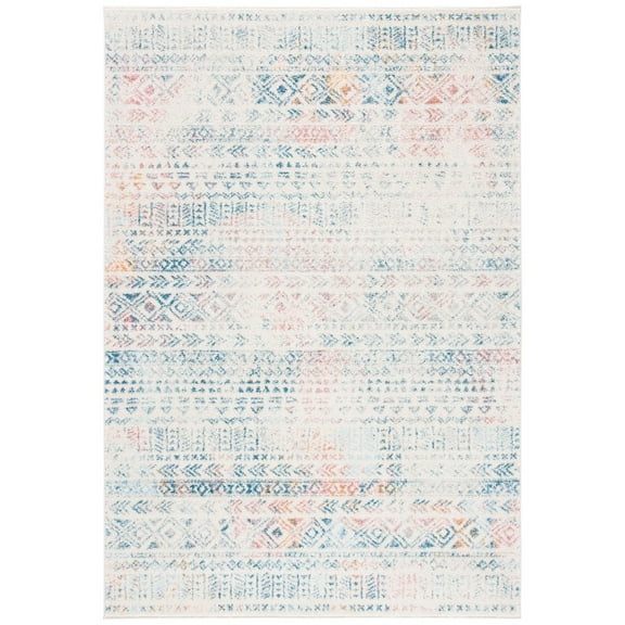 SAFAVIEH Tulum Britton Moroccan Geometric Area Rug, 10' x 13', Ivory/Terracotta