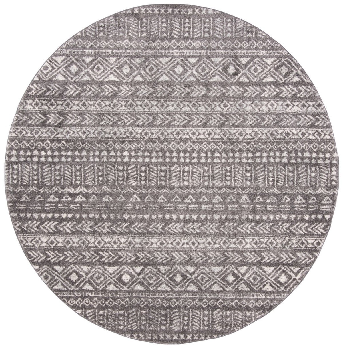 Ivory Square Hand-Knotted Boho-Chic Synthetic Area Rug, 3' x 3'