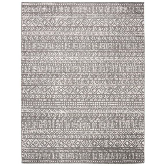 SAFAVIEH Tulum Britton Oriental Area Rug, Dark Grey/Ivory, 9' x 12'