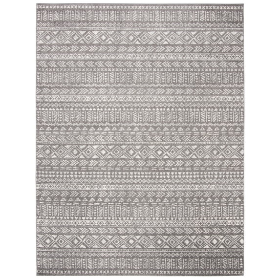 SAFAVIEH Tulum Britton Oriental Area Rug, Dark Grey/Ivory, 9' x 12'