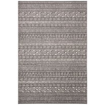 SAFAVIEH Tulum Britton Moroccan Geometric Runner Rug, Dark Grey/Ivory, 2' x 8'