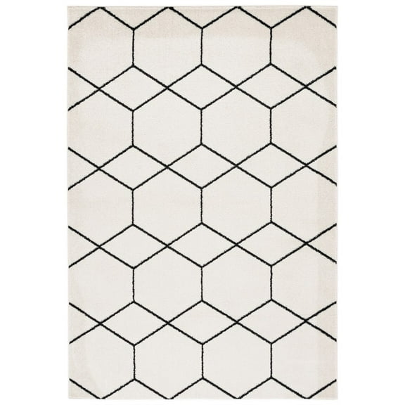SAFAVIEH Tulum Carmella Geometric Area Rug, 5'5" x 7'7", Ivory/Black