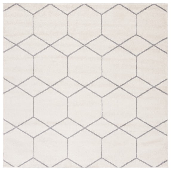 SAFAVIEH Tulum Carmella Geometric Area Rug, 6'7" x 6'7" Square, Ivory/Grey