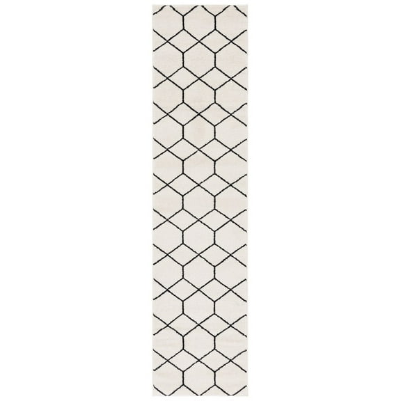 SAFAVIEH Tulum Carmella Geometric Runner, 2'2" x 9', Ivory/Black