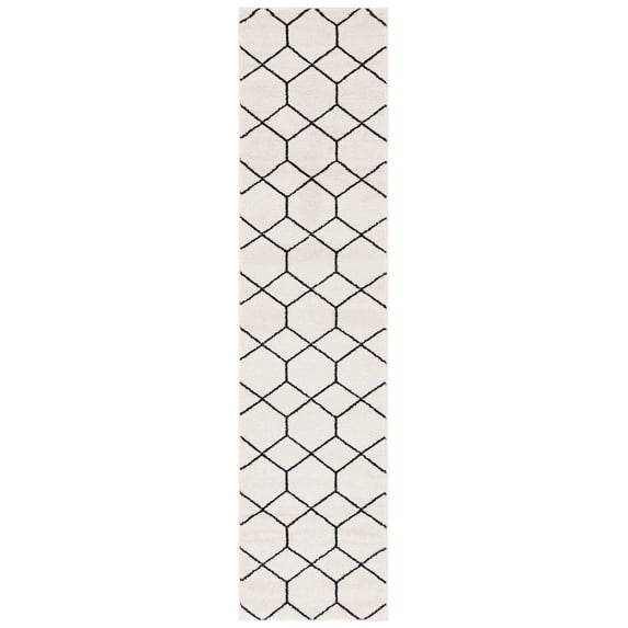 SAFAVIEH Tulum Carmella Geometric Runner, 2'2" x 9', Ivory/Black