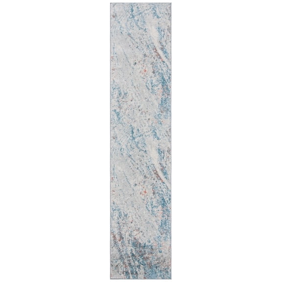 SAFAVIEH Tulum Cebrail Abstract Runner, 2' x 11', Ivory/Blue