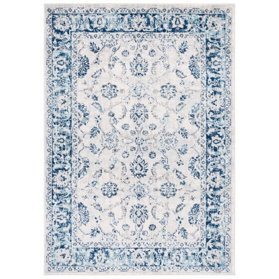 SAFAVIEH Tulum Chao Traditional Area Rug, 5'3" x 7'6", Ivory/Blue
