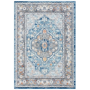 SAFAVIEH Tulum Charmaine Oriental Area Rug, Blue Grey/Rust, 8' x 10'