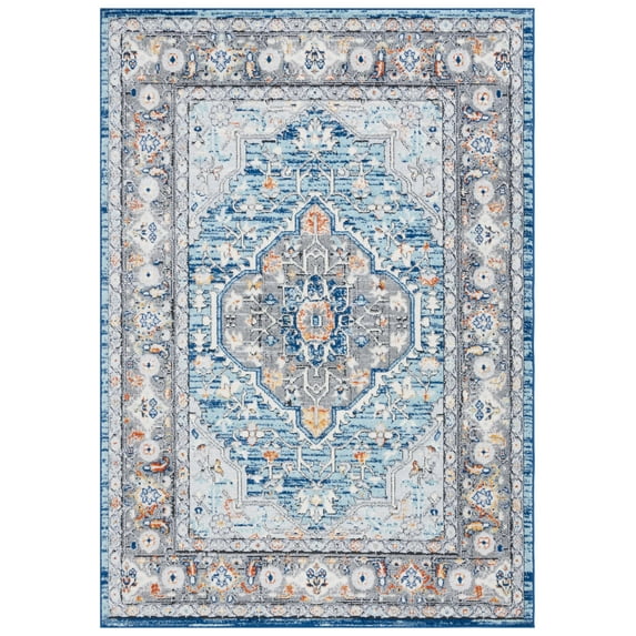 SAFAVIEH Tulum Charmaine Oriental Area Rug, Blue Grey/Rust, 8' x 10'