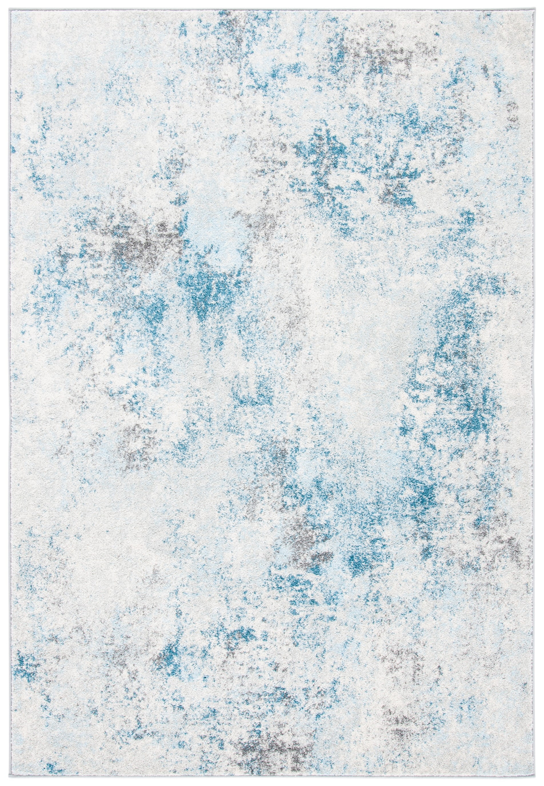 Boho-Chic Ivory/Blue Synthetic 9' x 12' Reversible Area Rug