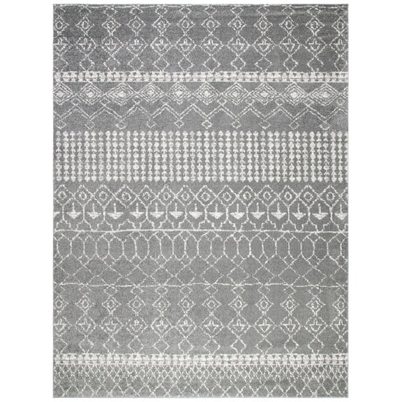 SAFAVIEH Tulum Coriander Moroccan Geometric Area Rug, 10' x 13', Grey/Ivory