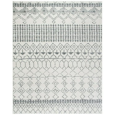 SAFAVIEH Tulum Coriander Moroccan Geometric Area Rug, 10' x 13', Ivory/Grey