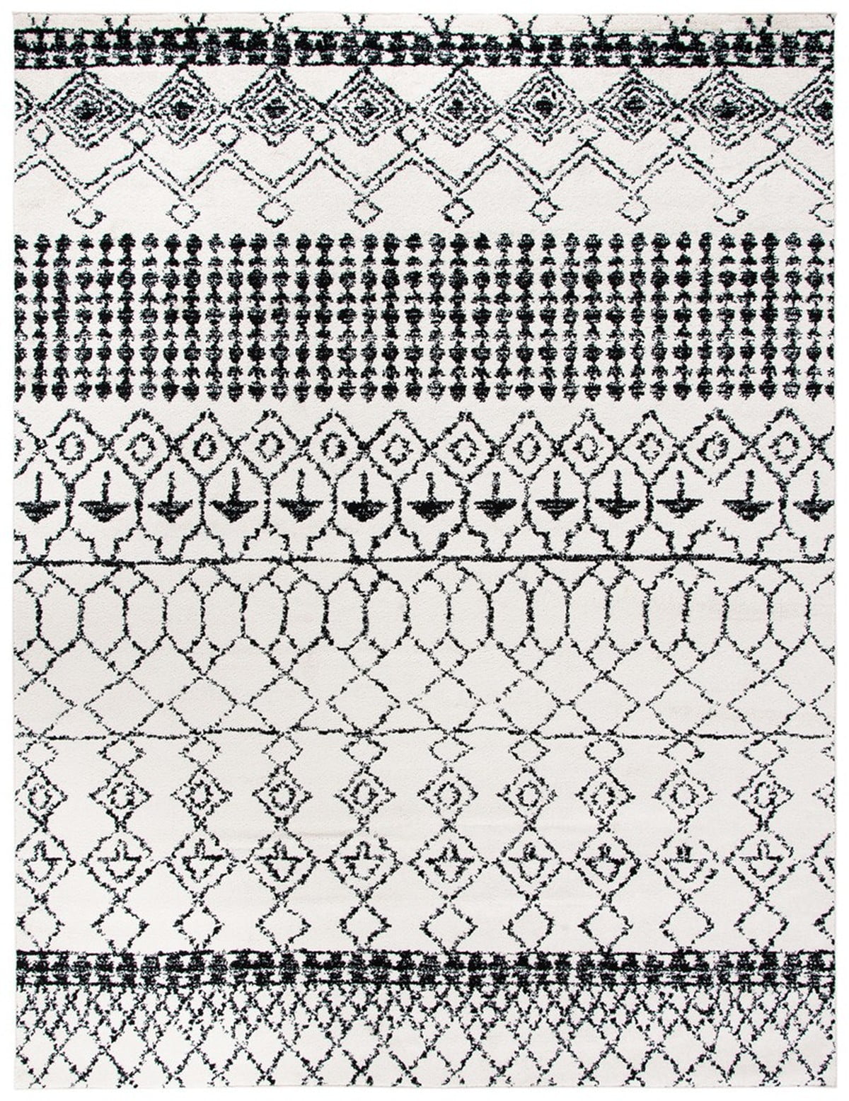 SAFAVIEH Tulum Coriander Moroccan Geometric Area Rug, 12' x 15', Ivory/Black