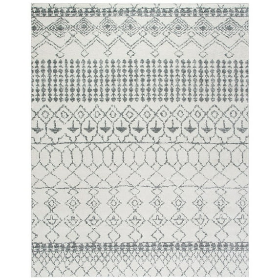 SAFAVIEH Tulum Coriander Moroccan Geometric Area Rug, 12' x 18', Ivory/Grey