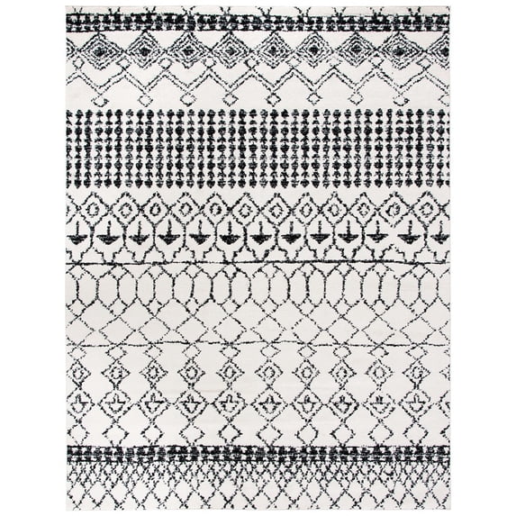 SAFAVIEH Tulum Coriander Moroccan Geometric Area Rug, 8' x 10', Ivory/Black