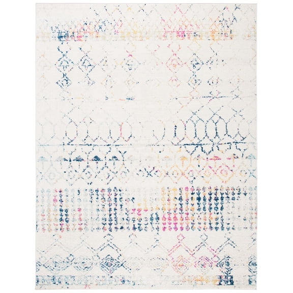 SAFAVIEH Tulum Coriander Moroccan Geometric Area Rug, 8' x 10', Ivory/Blue