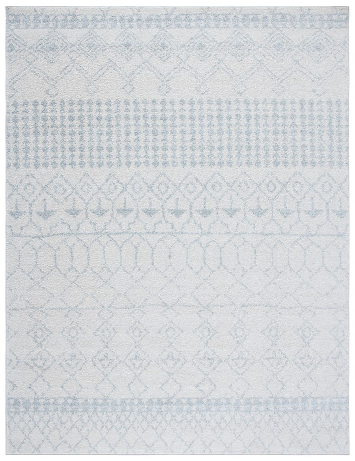 SAFAVIEH Tulum Coriander Moroccan Geometric Area Rug, 9' x 12', Ivory/Light Grey