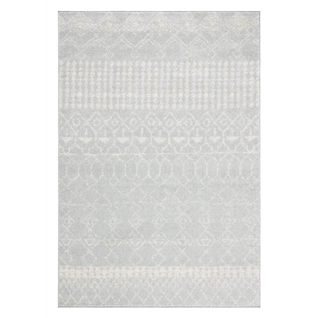 SAFAVIEH Tulum Coriander Moroccan Geometric Area Rug, Light Grey/Ivory