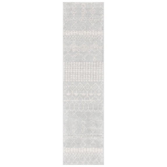 SAFAVIEH Tulum Coriander Moroccan Geometric Runner, 2' x 5', Light Grey/Ivory