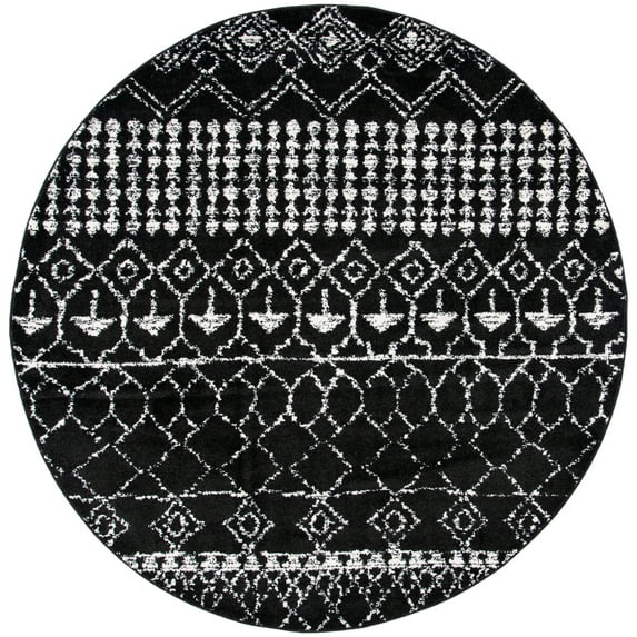 SAFAVIEH Tulum Coriander Oriental Area Rug, Black/Ivory, 10' x 10' Round