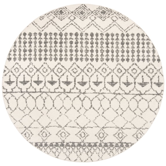 SAFAVIEH Tulum Coriander Oriental Area Rug, Ivory/Grey, 5' x 5' Round