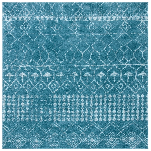SAFAVIEH Tulum Coriander Oriental Area Rug, Turquoise/Blue, 6'7" x 6'7" Square