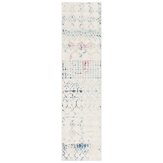 SAFAVIEH Tulum Coriander Oriental Runner Rug, Ivory/Blue, 2' x 8'