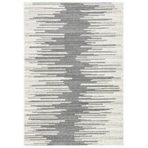 SAFAVIEH Tulum Dorothy Geometric Area Rug, 5'5" x 7'7", Dark Grey/Ivory